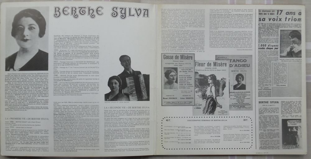 L'album d'or de Berthe Sylva 33 tours CBS en tr&egrave;s bon &eacute;tat CD et vinyles