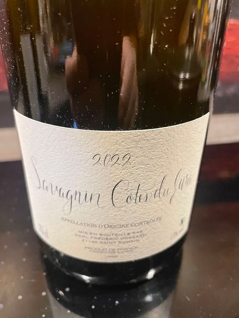 1 Bt SAVAGNIN 2022 Cotes du Jura Fr&eacute;d&eacute;ric COSSARD 21 St Roma Cuisine
