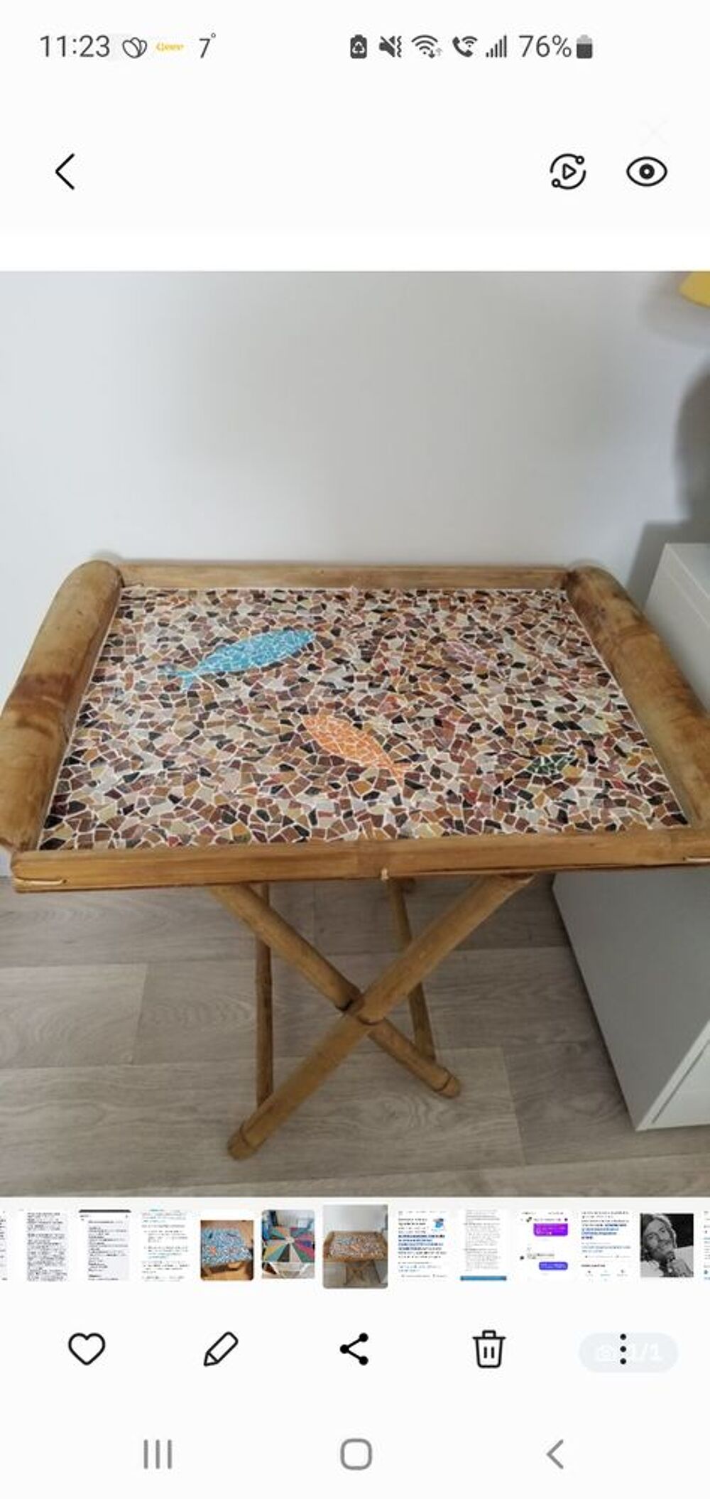 Table pliante en mosa&iuml;que Décoration