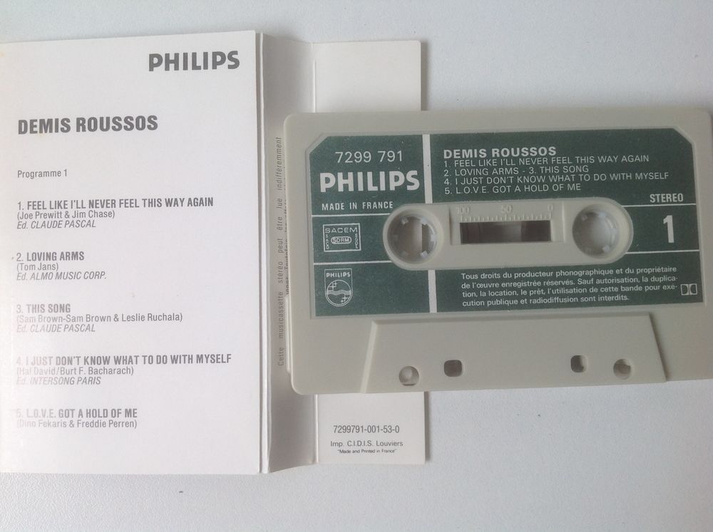 DEMIS ROUSSOS K7 AUDIO Envoi Possible
CD et vinyles