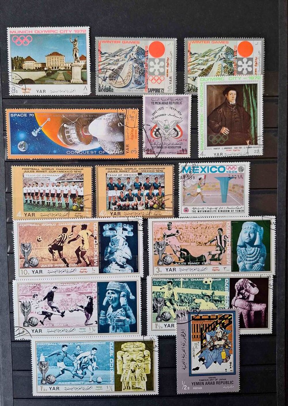 S&eacute;rie de timbres de collection du Y&eacute;men du sud 