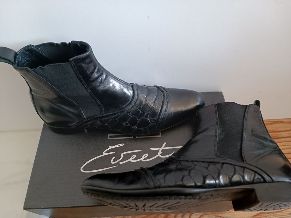Boots chelsea en cuir EVEET fabriqu&eacute;es en Italie taille 39 Chaussures