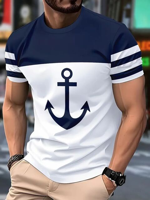 T-shirt pour Homme, respirant en Polyester ancre marine XL 10 Lezoux (63)