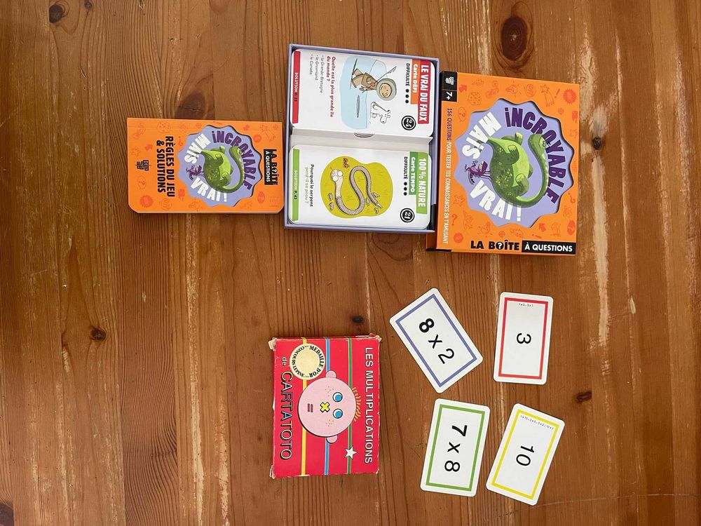 1 lot de 2 jeux Incroyable mais vrai et Cartatoto, jeu des multiplications Jeux / jouets