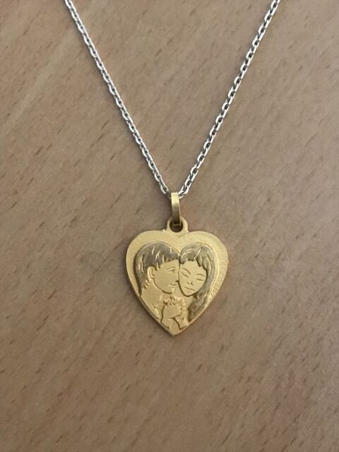 Chane plaqu argent 20 cm ferm Pendentif mdaille amoureux 38 Saint-Prix (95)