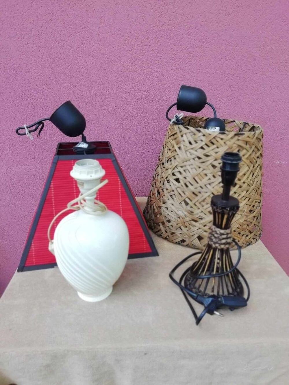 Lot de luminaires 2 plafonniers + 2 lampes de chevet Décoration
