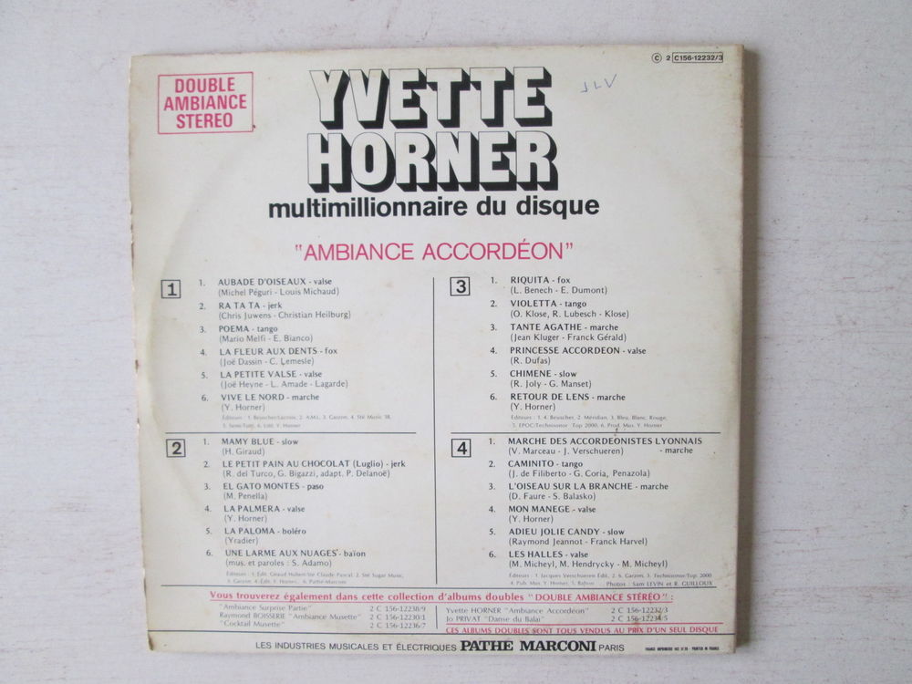 Yvette Horner Ambiance accord&eacute;on CD et vinyles