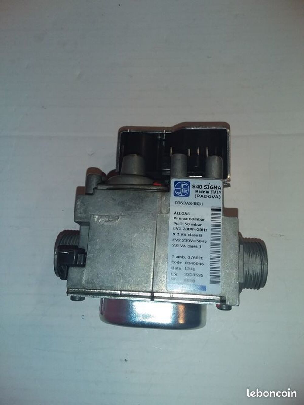 Vanne de gaz sigma 840 0063as4831 chaudi&egrave;re Bricolage