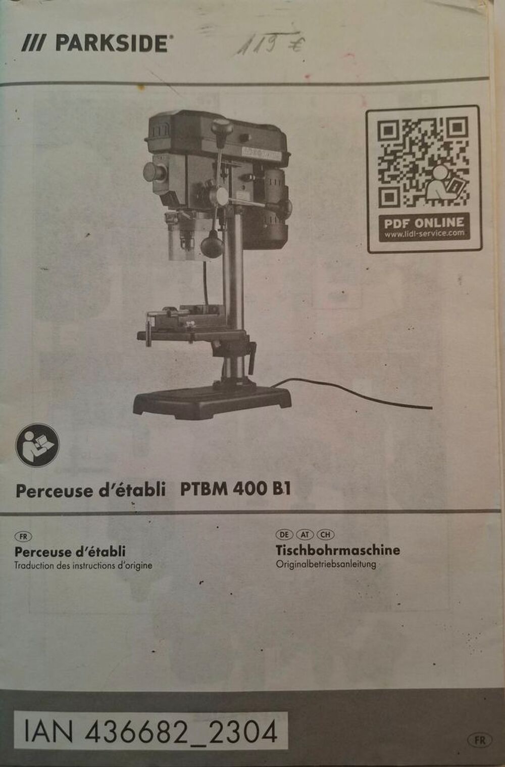Cause d&eacute;c&egrave;s Perceuse sur colone neuve non d&eacute;ball&eacute;e. Bricolage
