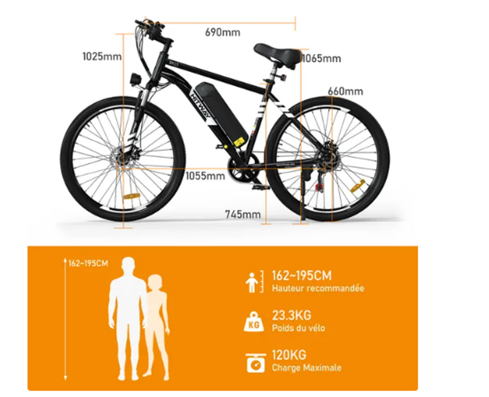 VELO assistance &eacute;lectrique NEUF HITWAY Vélos
