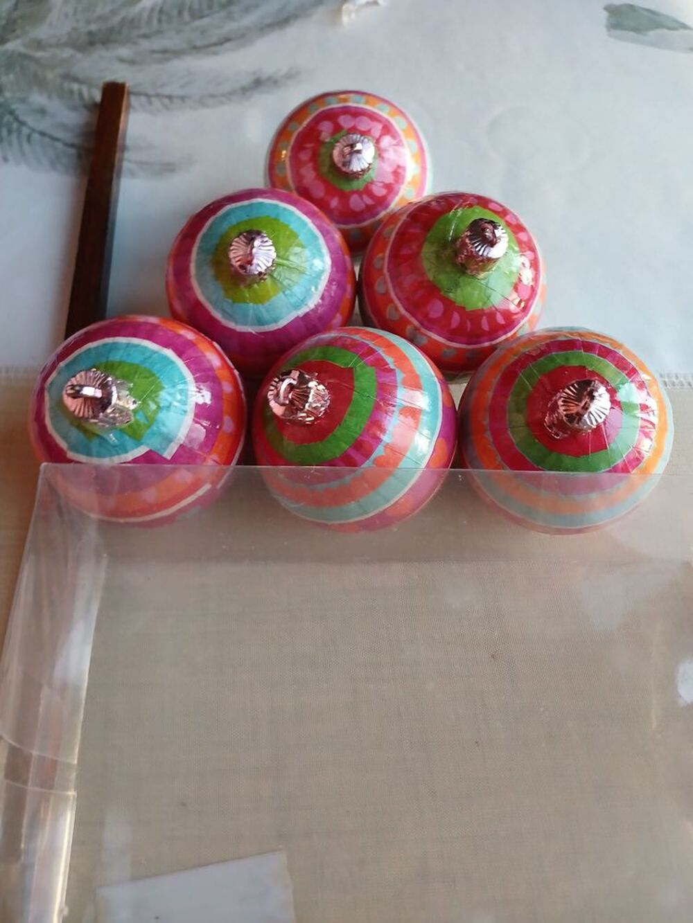 LOT DE 6 BOULES DE NOEL VINTAGE Décoration