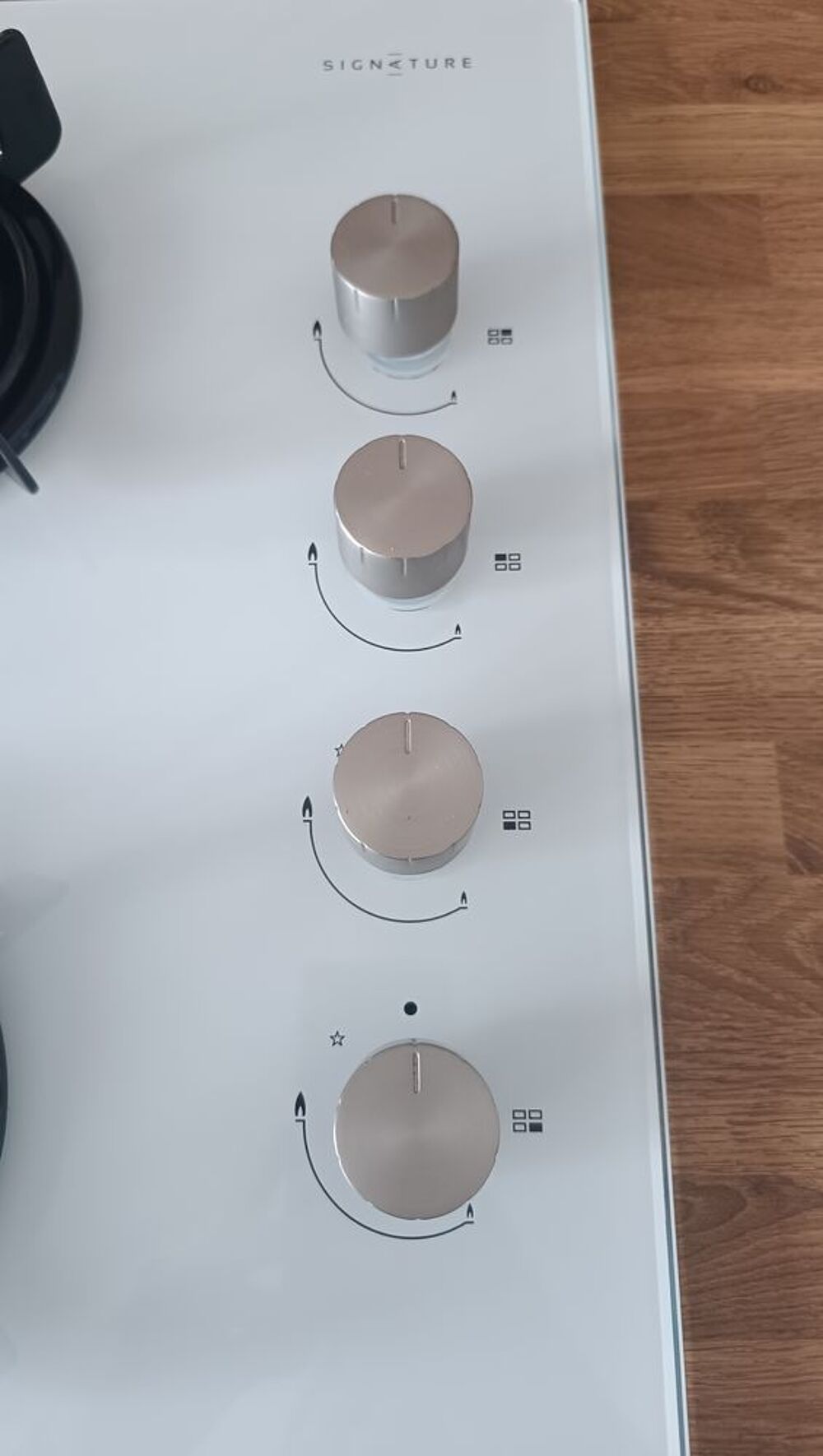 Table de cuisson gaz en verre blanc Electroménager