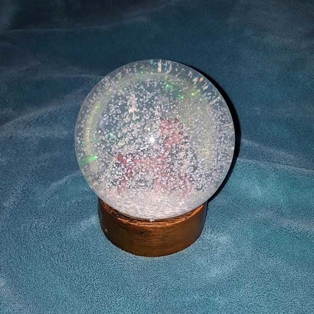 Grosse boule &agrave; neige paillette, verre, NEUF Dcoration
