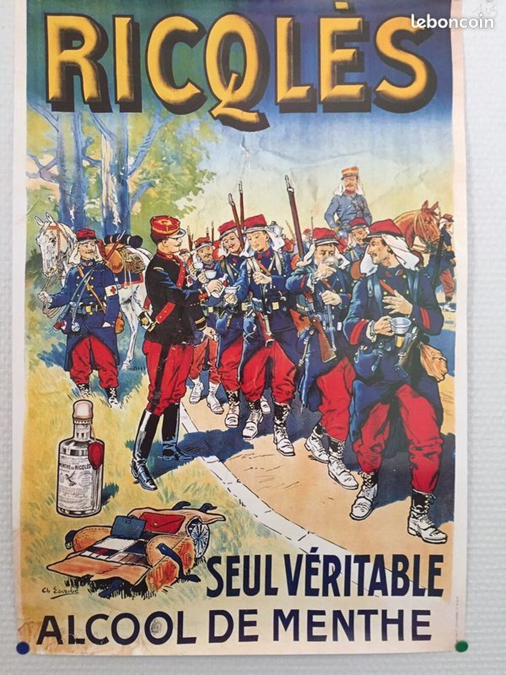 Affiche reclame RICQLES menthe affiche vintage publicitaire 