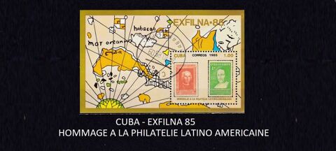 Bloc de CUBA de 1985  EXFILNA 85  1 Les glisottes-et-Chalaures (33)