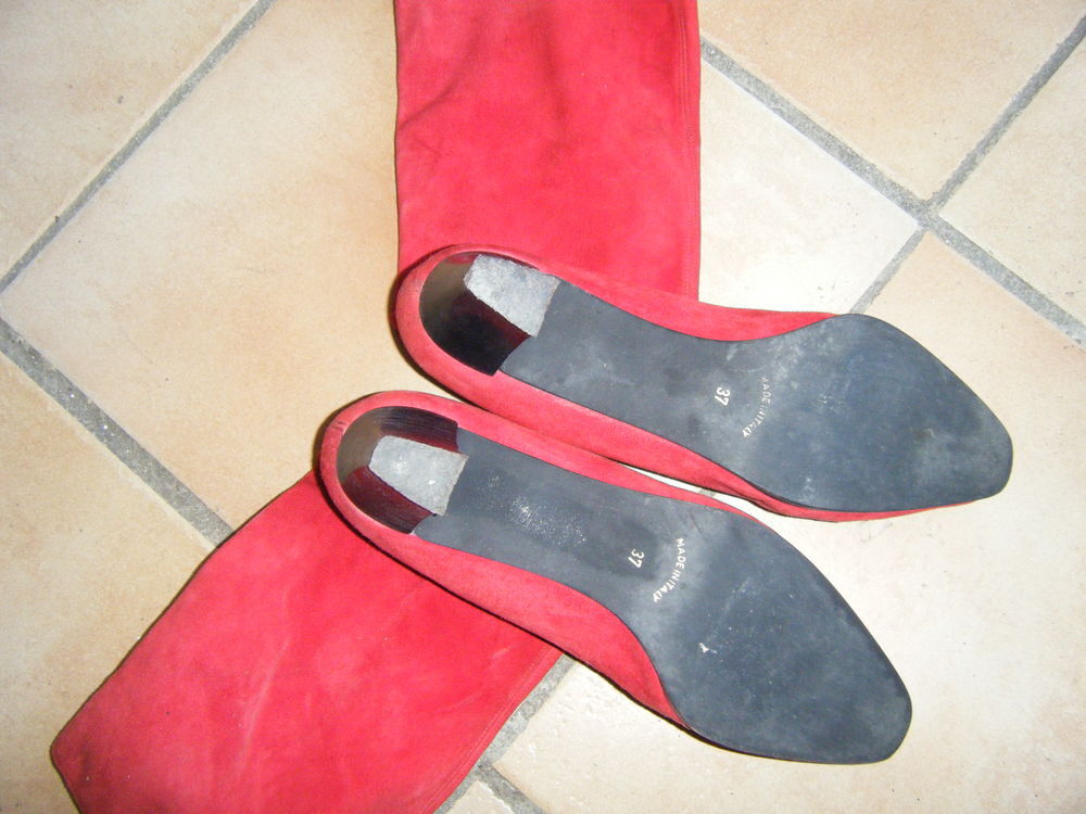 bottines italiennes en daim rouges taille 37 Chaussures