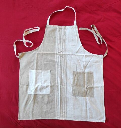 Tabliers en coton beige et bleu (le lot de 2) 10 Metz (57)