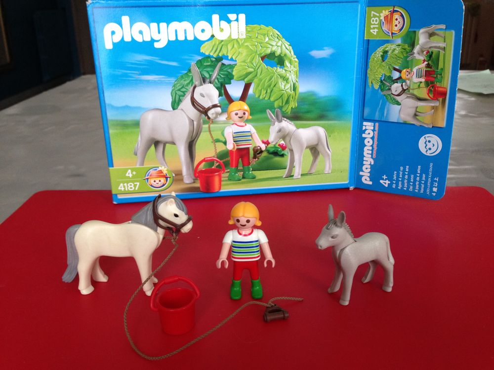 JEU PLAYMOBIL N&deg; 4187: Fillette, cheval et &acirc;non. Jeux / jouets