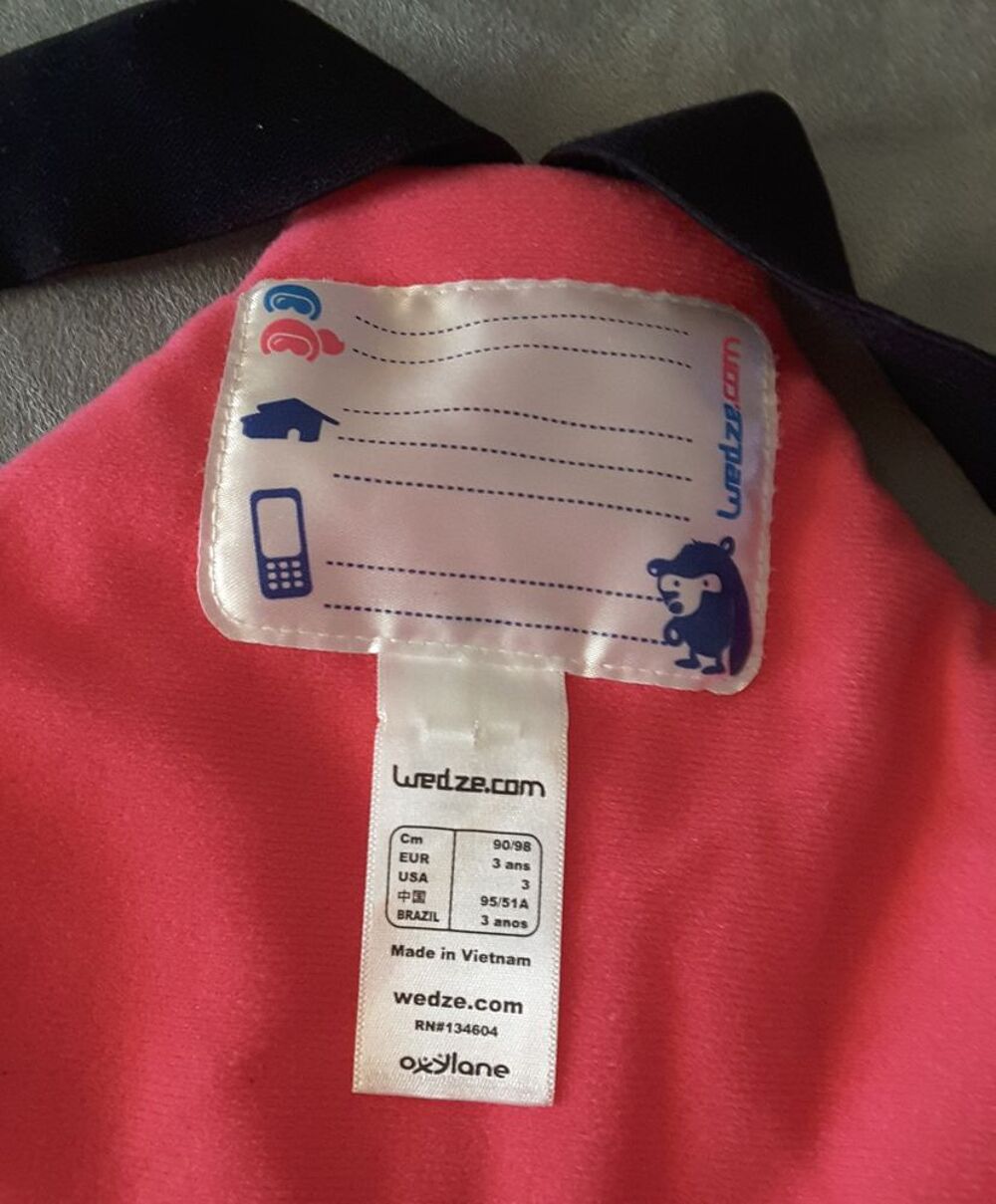 Salopette de ski rose pour fille 3 ans Vêtements enfants