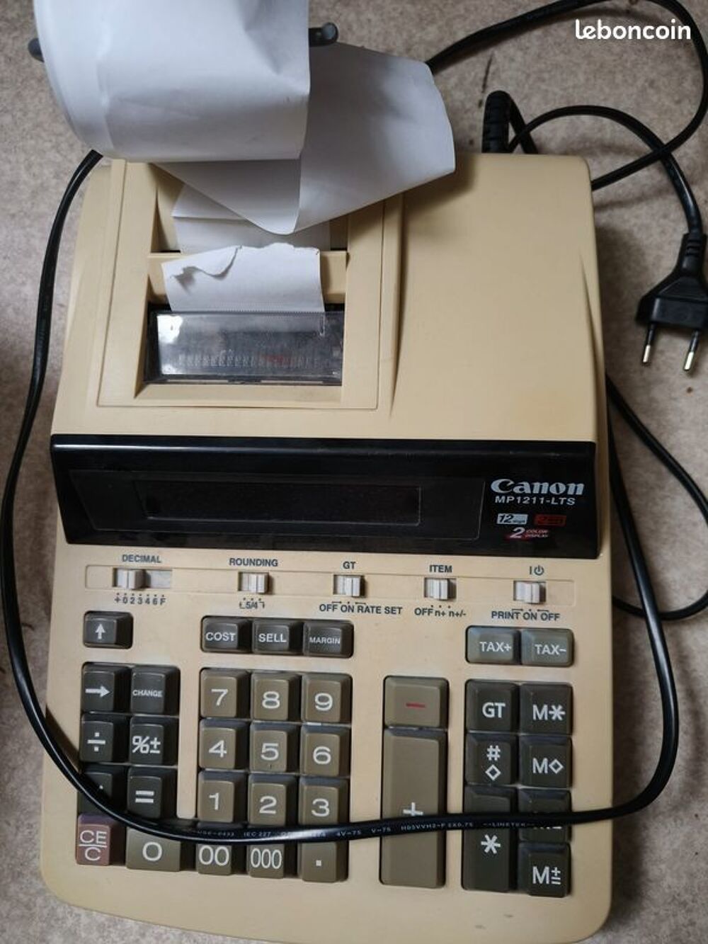 Vintage Calculatrice imprimante Canon MP1211-LTS Matériel informatique