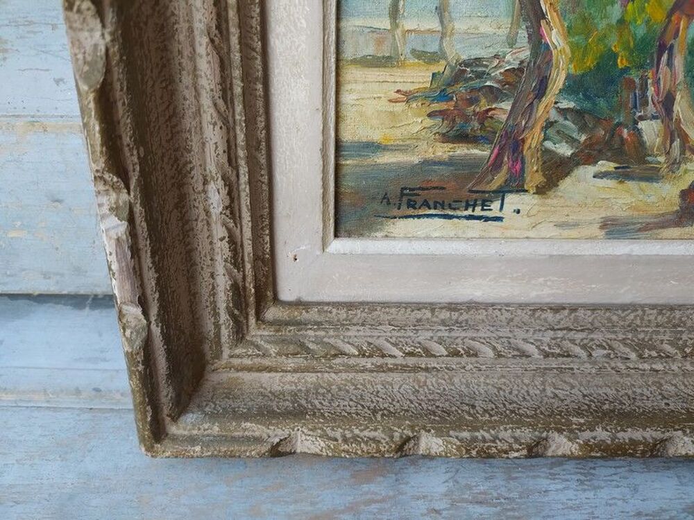 Tableau Paysage Cote d'Azur Cap Martin sign&eacute; Andr&eacute; Franchet Décoration