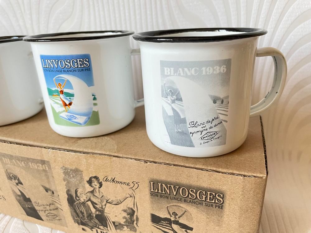 3 TASSES ~ en m&eacute;tal ~ NEUVES avec un petit air r&eacute;tro Décoration
