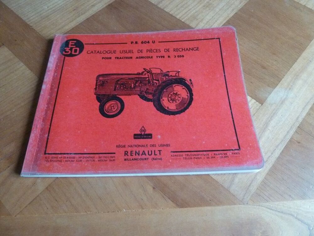 Catalogue de pi&egrave;ces d&eacute;tach&eacute;es pour tracteur RENAULT Livres et BD