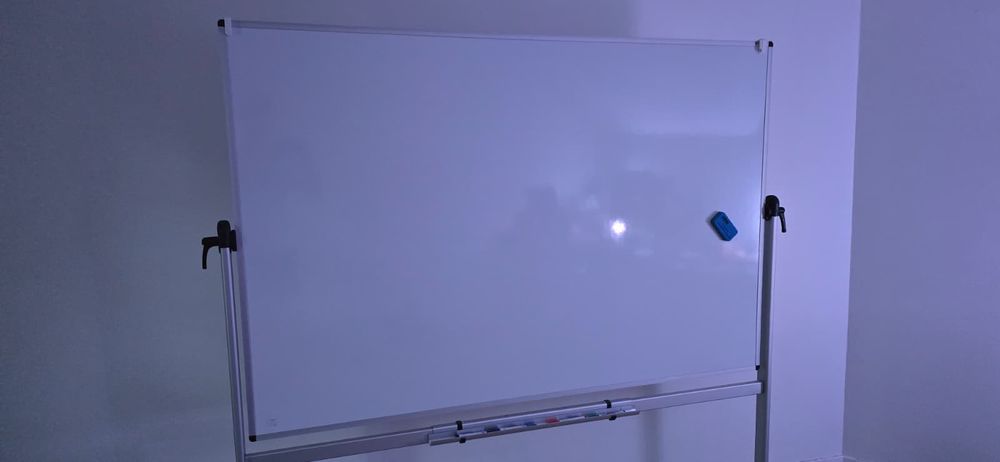 Tableau blanc magn&eacute;tique VIZ-PRO 180x120 cm double face sur Meubles