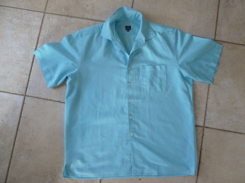 chemisette lin homme Celio bleu turquoise taille L 52 Vtements