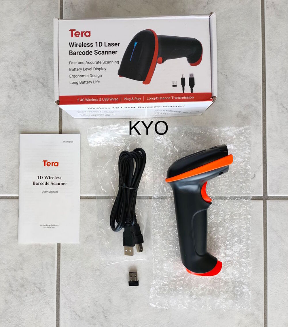 TERA 5100, Lecteur de Codes-Barres 1D sans fil batterie Matériel informatique