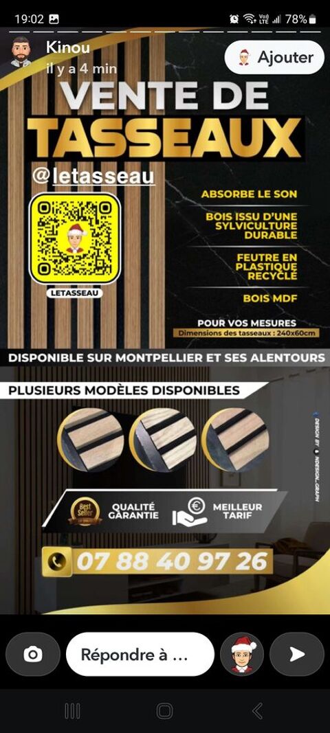 Tasseaux acoustiques d�coration 80 Montpellier (34)