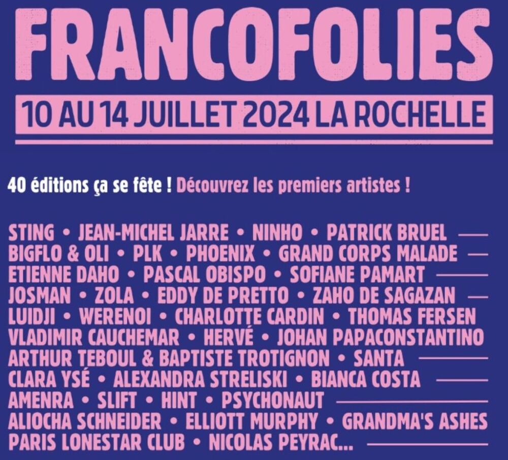 place de concert pour les francofolies du 11 juillet Billetterie