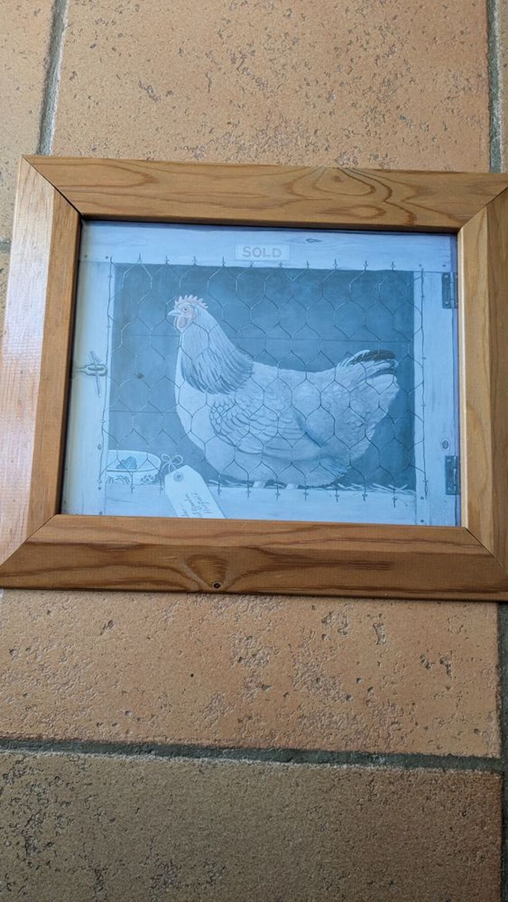 tableau poule en cage Décoration