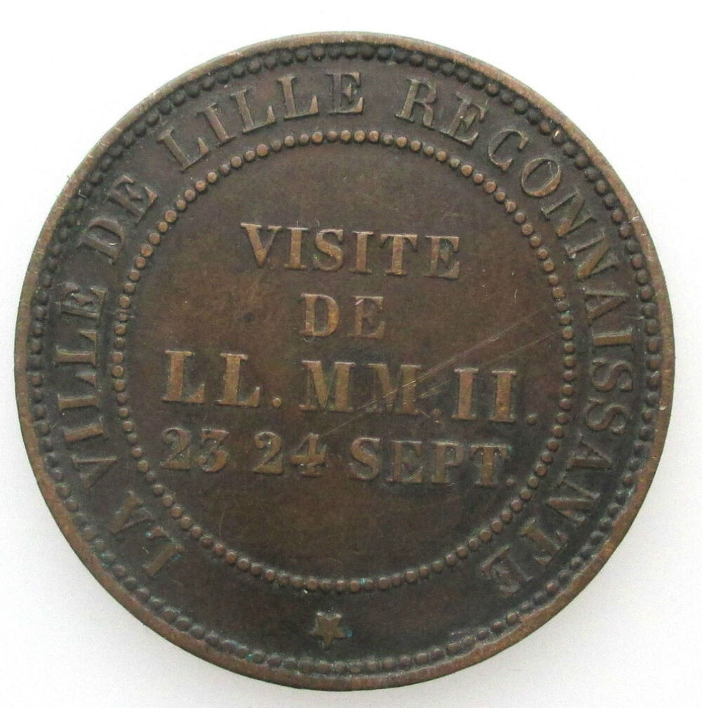 1853 &quot;visite de Lille&quot; 10 centimes commemorative 