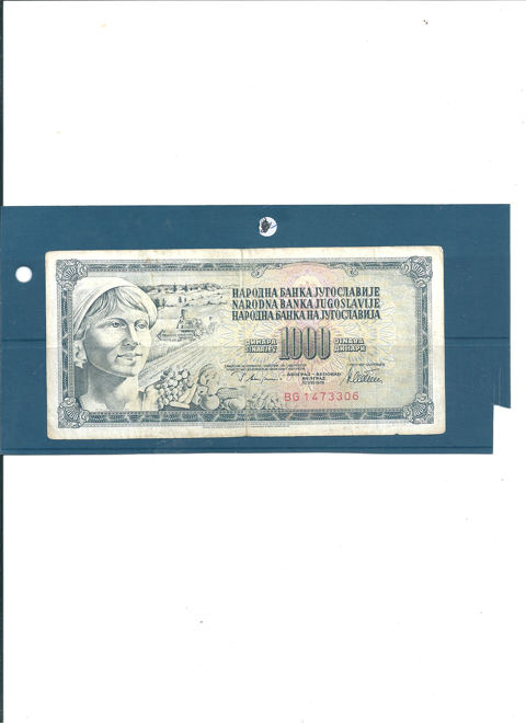 BILLETLA YOUGOSLAVIE 1000 2 Neuilly-sur-Marne (93)