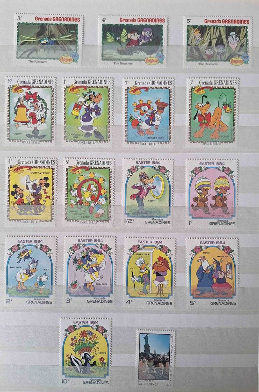 S&eacute;rie de timbres de collection de Grenadines 