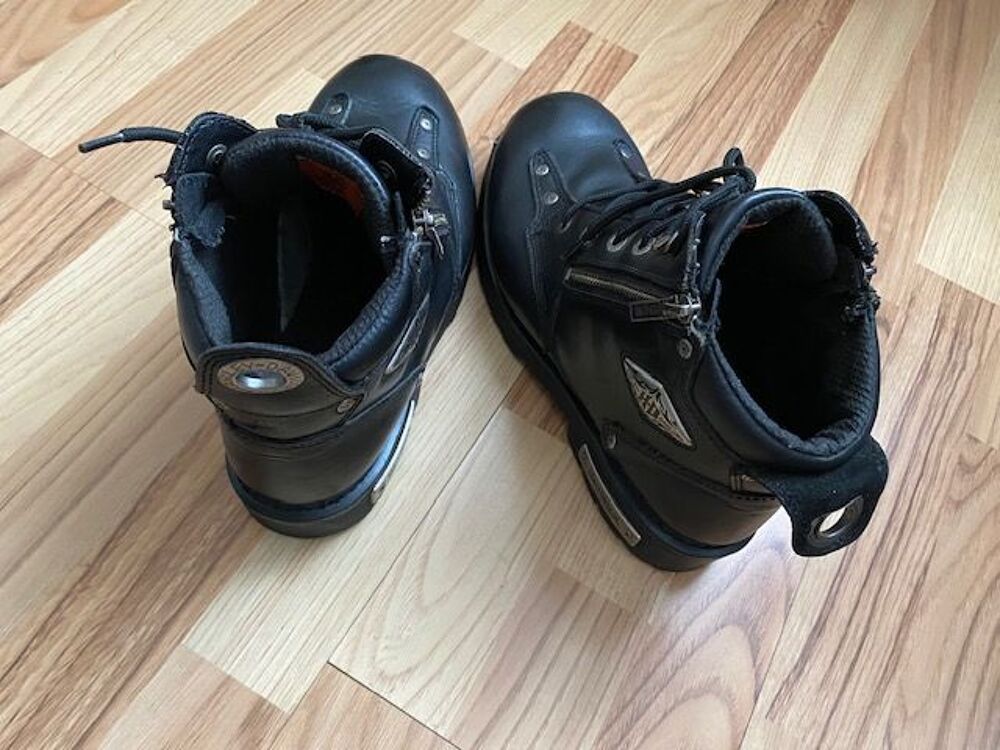 Bottes de moto Harley-Davidson pour Homme en cuir noir Chaussures