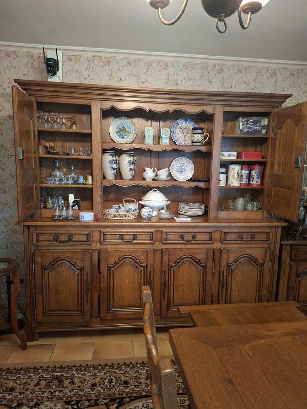 Buffet vaisselier double en ch&ecirc;ne massif Meubles