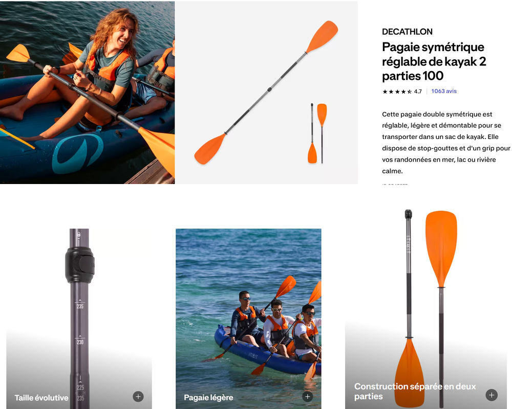 Cano&eacute; kayak gonflable 2 places Sports