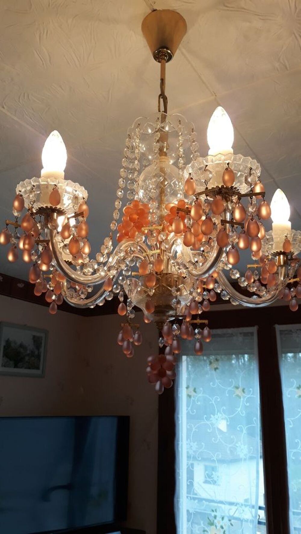 LUSTRE CRISTALLERIE BAYEL Décoration