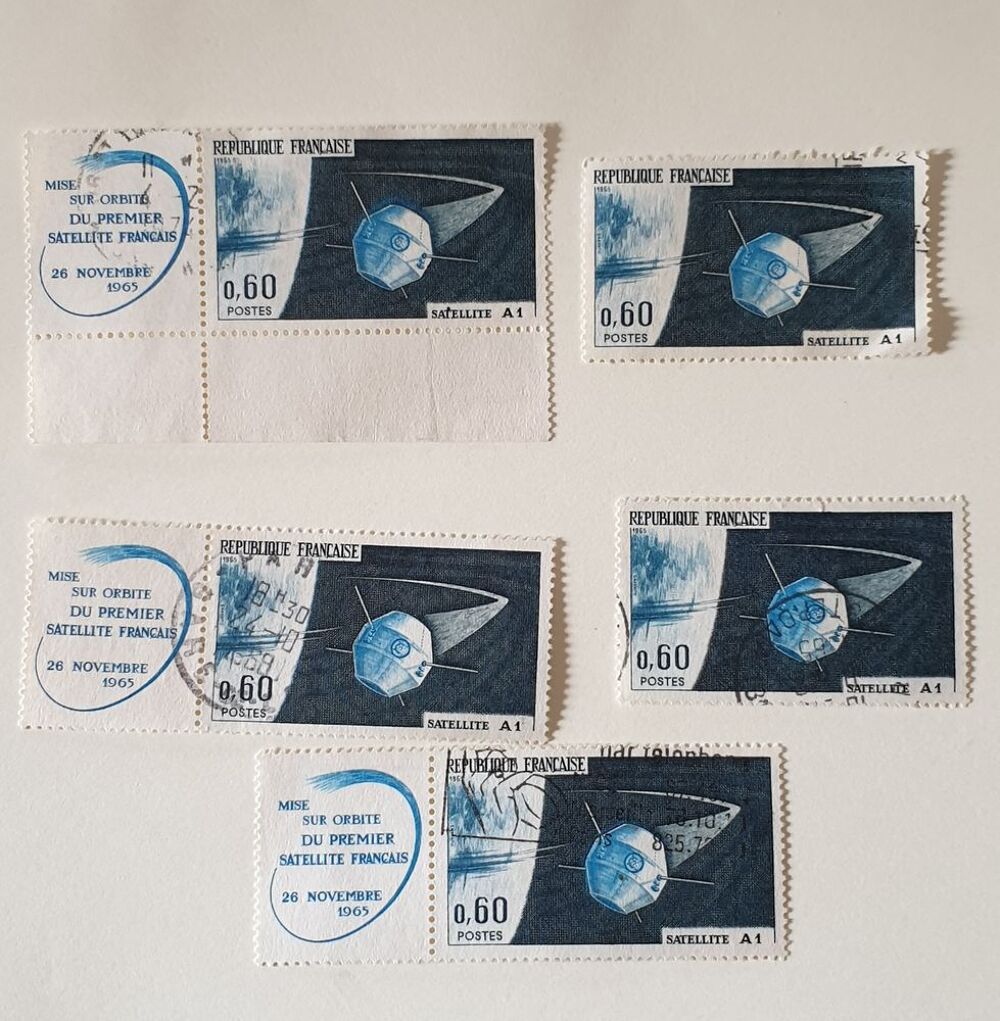 Timbre France Oblit&eacute;r&eacute; 1965 Satellite A1 -lot 0.45 euro 