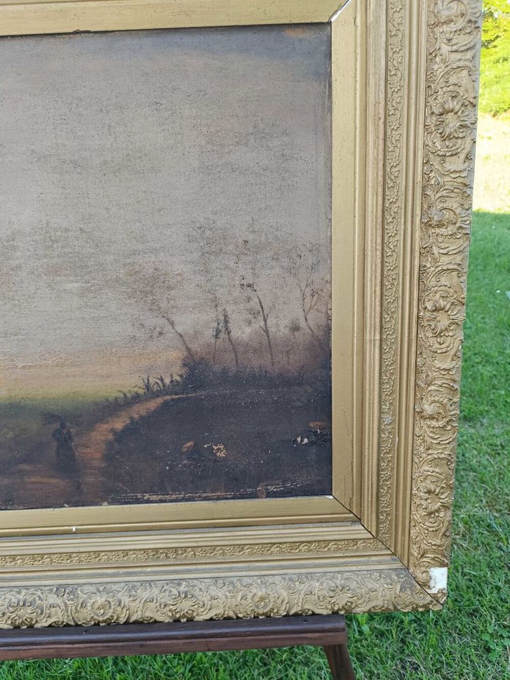 Lot de deux tableaux anciens sign&eacute;s Décoration