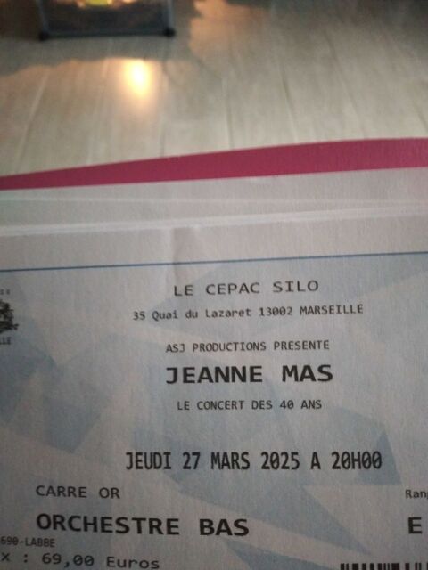 billet en carr d'or concert Jeanne Mas 60 Gardanne (13)