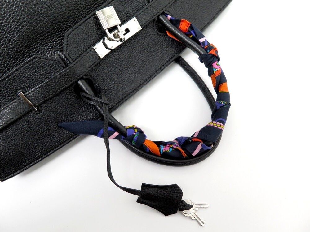 : BIRKIN 40 CUIR TAURILLON CLEMENCE NOIR ACIER PALLADIE Bijoux et montres