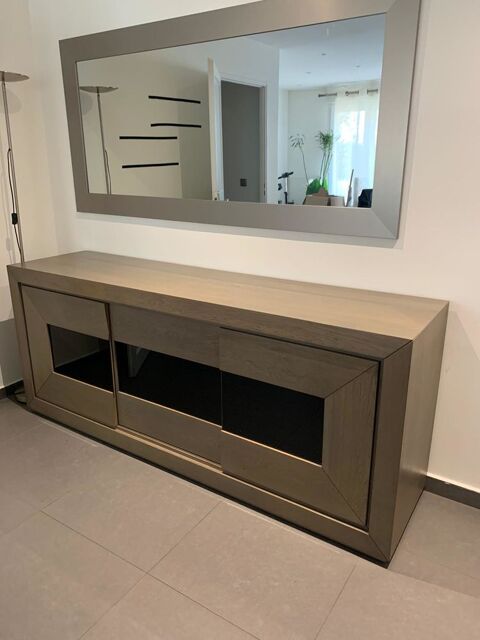 bahut Chne Massif couleur beige taupe 
Fabrication Franais 800 Villeurbanne (69)