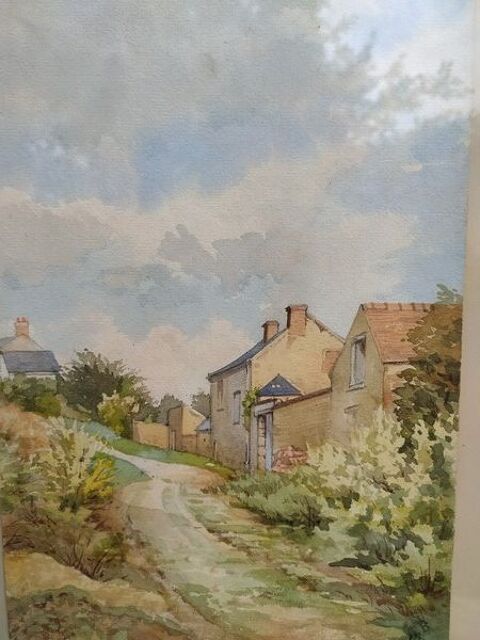 Tableau Aquarelle Paysage de Hameau Antoine Barbier
140 Loches (37)