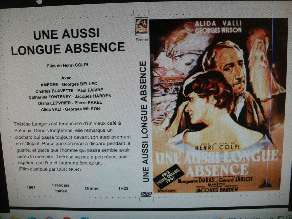 Rare film : " Une aussi longue absence " DVD et blu-ray