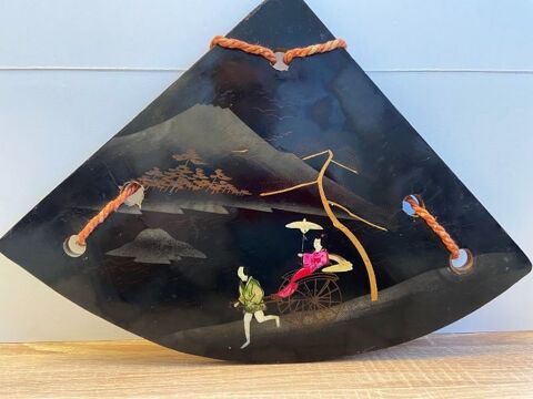 Ancien Plateau D�co Murale Japonisant Bois Laqu� Peint 29 Hy�res (83)