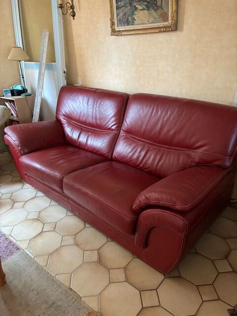 Canapé cuir + 2 fauteuils 300 Janzé (35)