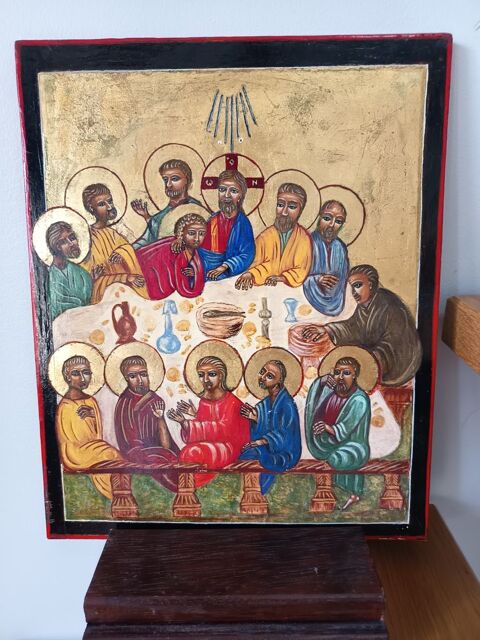 Ic�ne en bois dor� � l'or fin 100 Saint-Etienne (42)